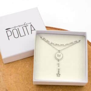 pack collar initials perla plata