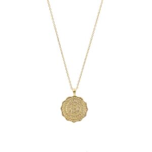collar medalla labrada baño oro