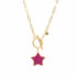 collar eslabones estrella rosa esmaltada cierre t